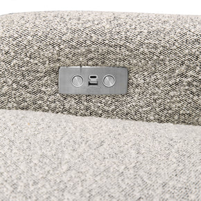 ARC Electronic Recliner & Swivel Glider in Black White Boucle with USB Port